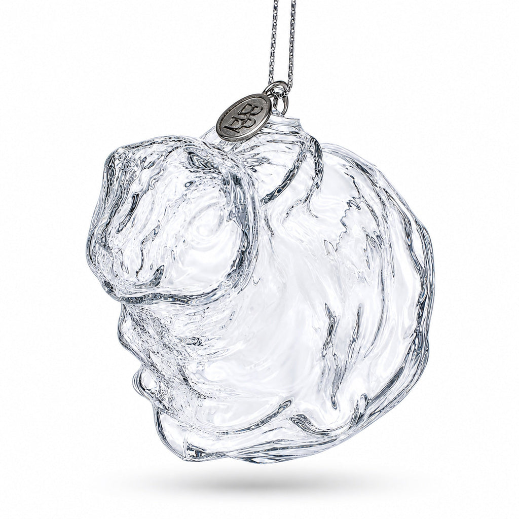 Bunny Clear Glass Christmas Ornament