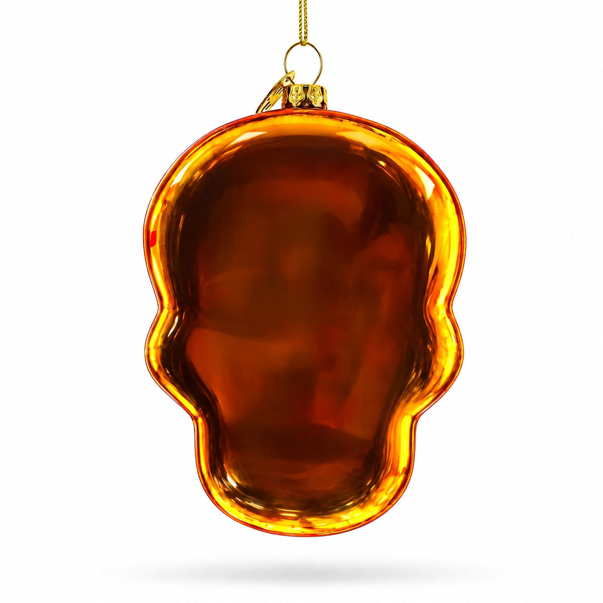 Adorned Skull Glass Christmas Ornament