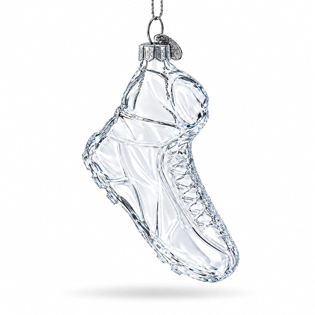 Running Shoe Clear Glass Christmas Ornament
