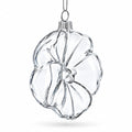 Flower-Shaped Clear Glass Christmas Ornament