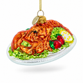 Red Lobster Plate Glass Christmas Ornament
