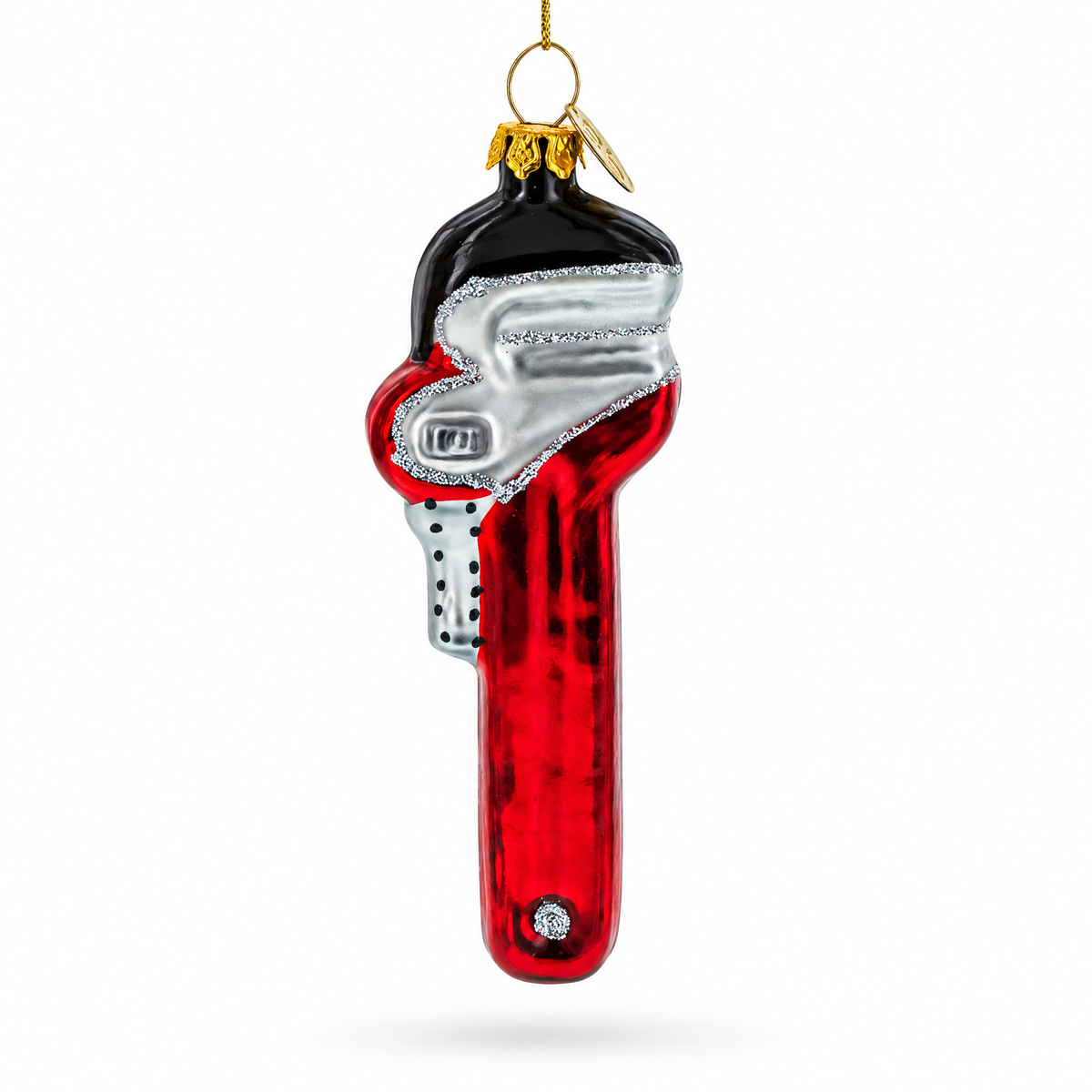 Adjustable Red Wrench Glass Christmas Ornament
