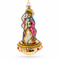 Reverent Virgin Mary with Baby Jesus Glass Christmas Ornament