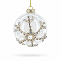 Silver Glitter Snowflake Glass Ball Christmas Ornament
