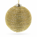 Beaded Gold Glass Ball -Glass Christmas Ornament