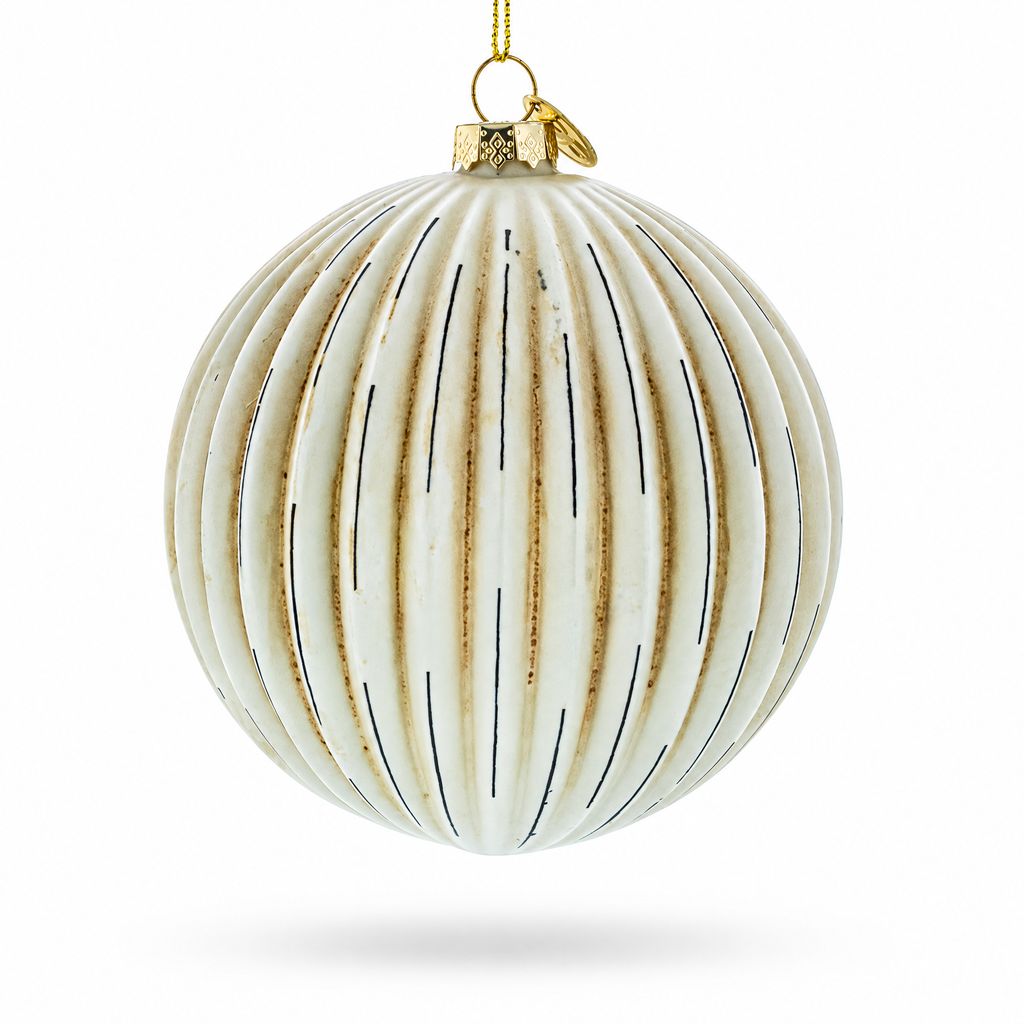 Antique-Style Ribbed Glass Ball Christmas Ornament