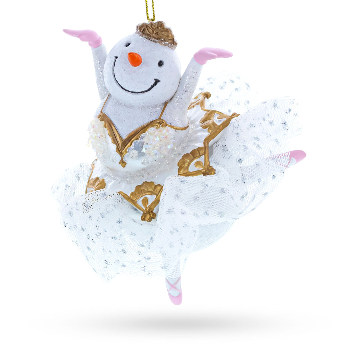 Snow Girl Ballerina Glass Christmas Ornament