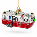 Vintage RV Travel Camper Trailer Glass Christmas Ornament