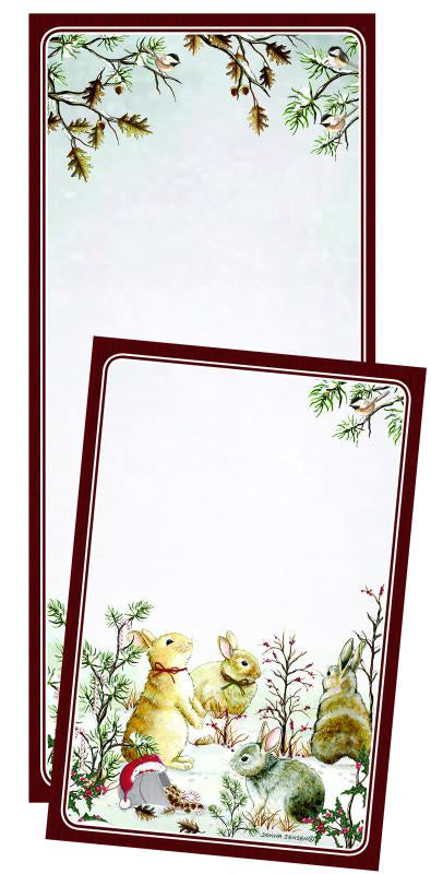 Deluxe List Pad Gift Set - Winter Bunnies
