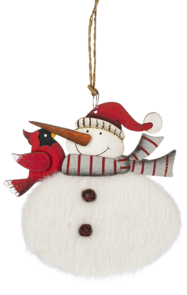 Fuzzy Snowman Ornament -