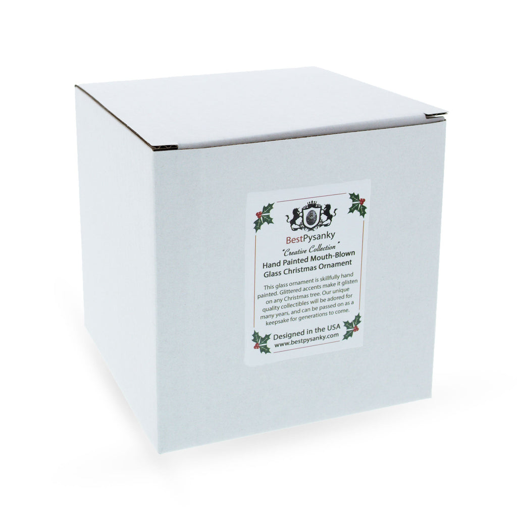 Blue Whale Glass Christmas Ornament
