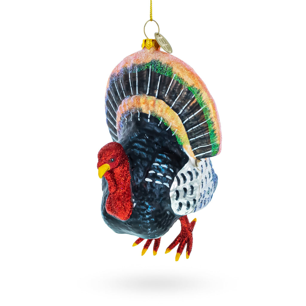 Gobbler Turkey Glass Christmas Ornament