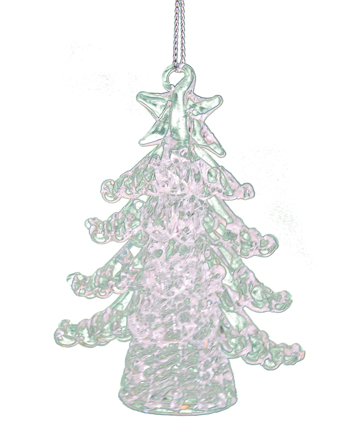 Spunglass Ornament - Clear Christmas Tree