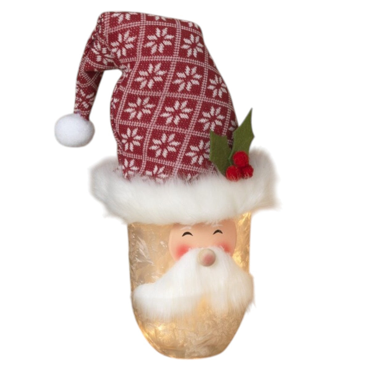 Cheerful Frosted Glass Santa Lamp