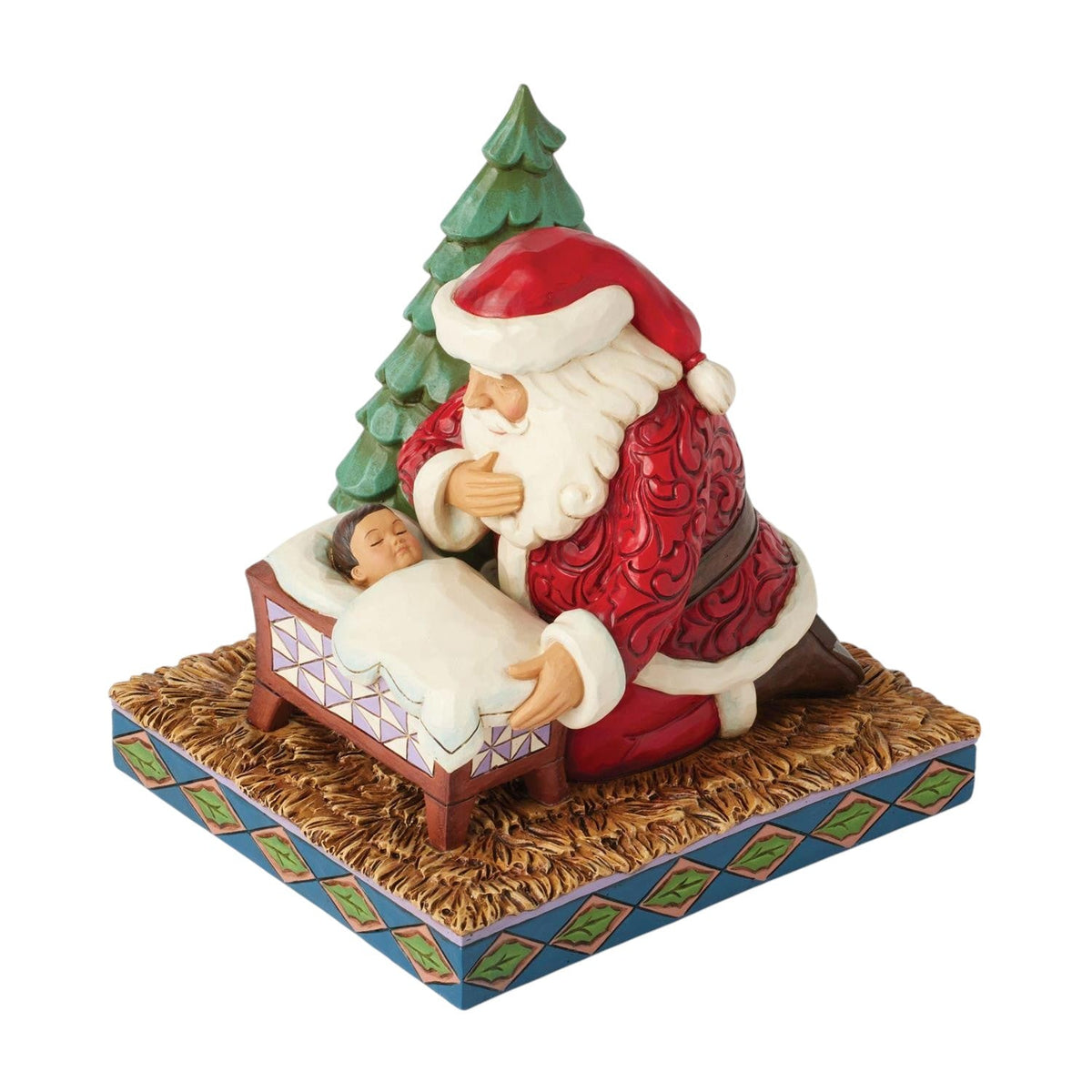 Santa Kneeling over Baby Jesus