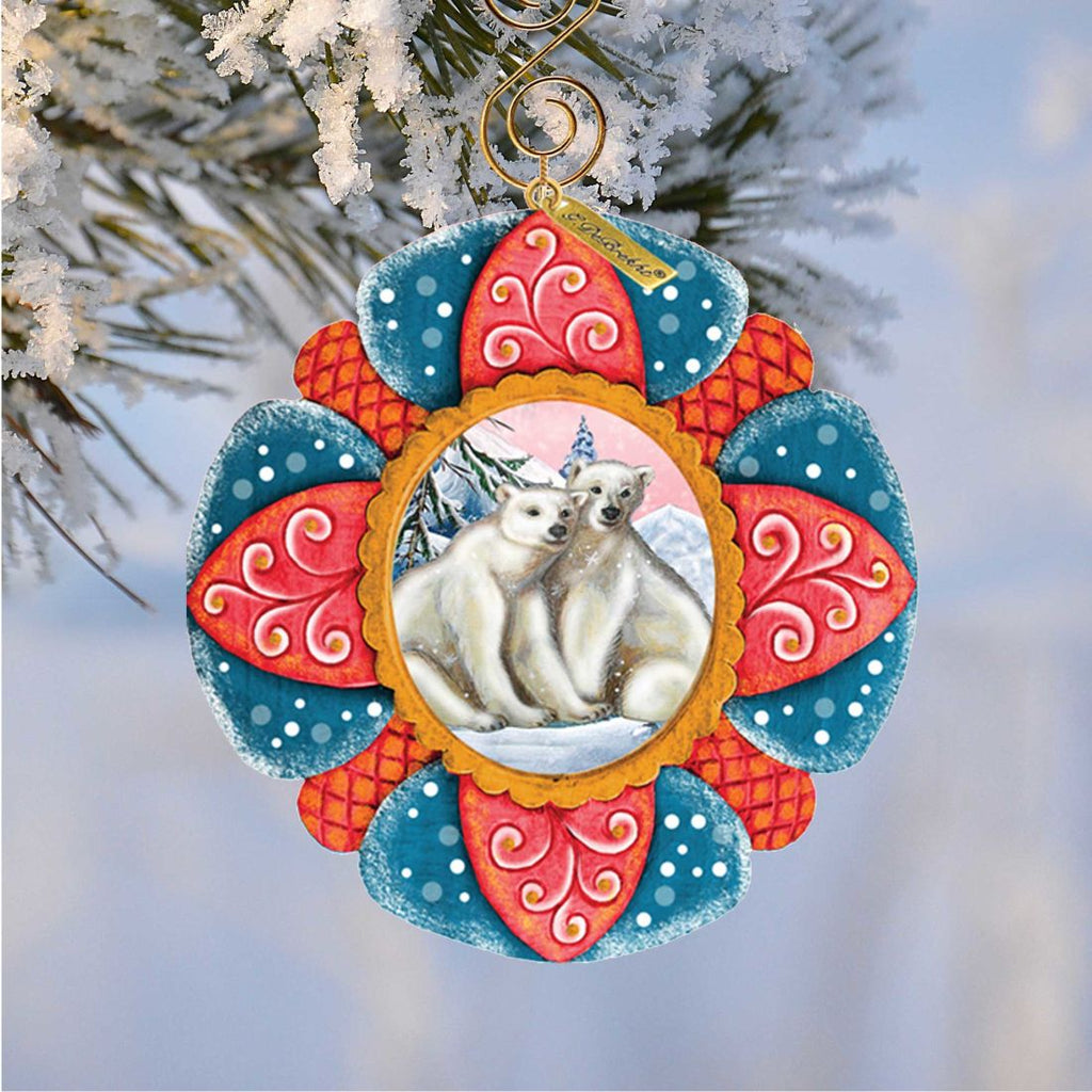 Polar Bear Sculpted Hand-Painted Christmas Ornament by G. DeBrekht - Wildlife Holiday Decor - 610550