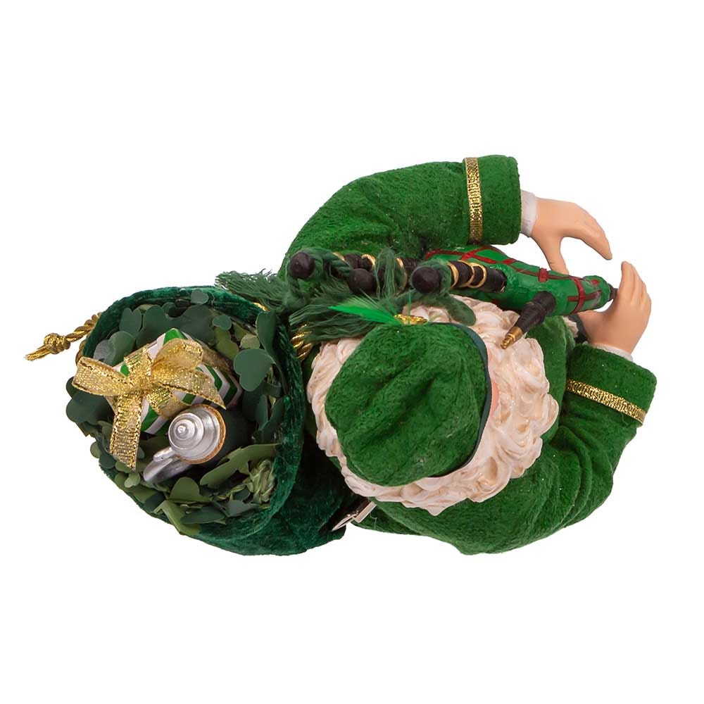 Fabriche Musical Irish Bagpiper Santa - 10 Inch