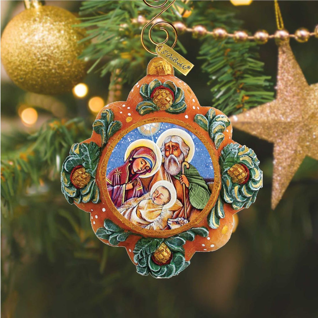Nativity Sculpted Hand-Painted Christmas Ornament by G. DeBrekht - Nativity Holiday Decor - 61025122