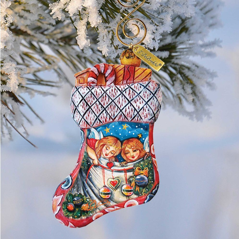Christmas Angel Stacking Sculpted Hand-Painted Ornament by G. DeBrekht - Christmas Decor - 610821