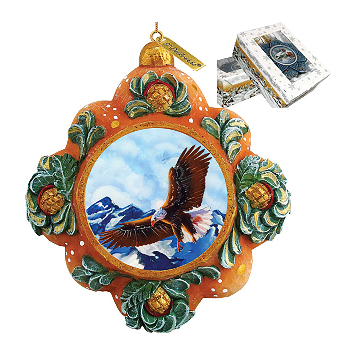 Majestic Eagle Sculpted Hand-Painted Christmas Ornament by G. DeBrekht - Wildlife Holiday Decor - 610580