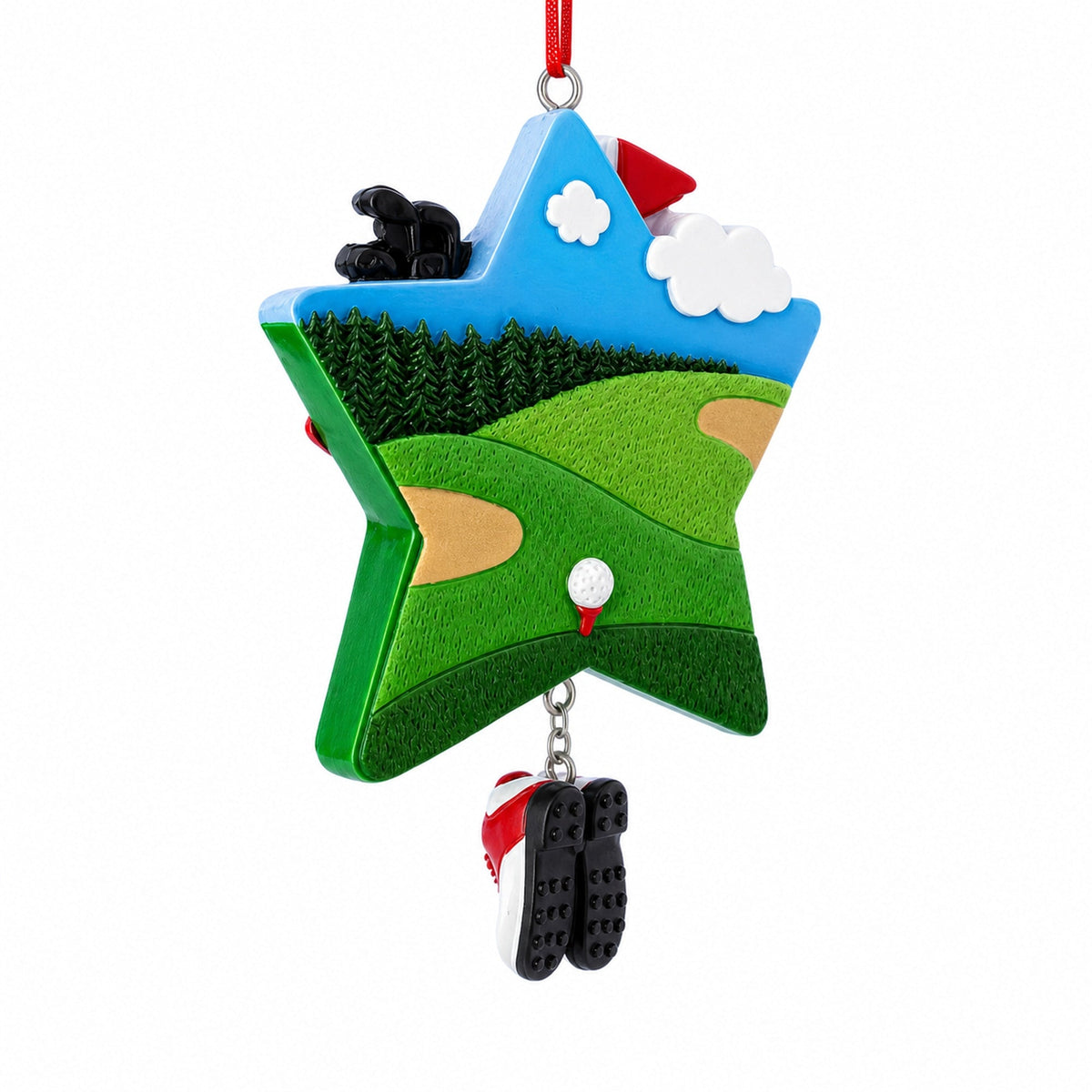 Golf Club Bag Putting Green Picture Frame Resin Christmas Ornamen
