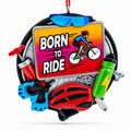 Cycling Born To Ride Bicycle Gear Resin Christmas Ornament
