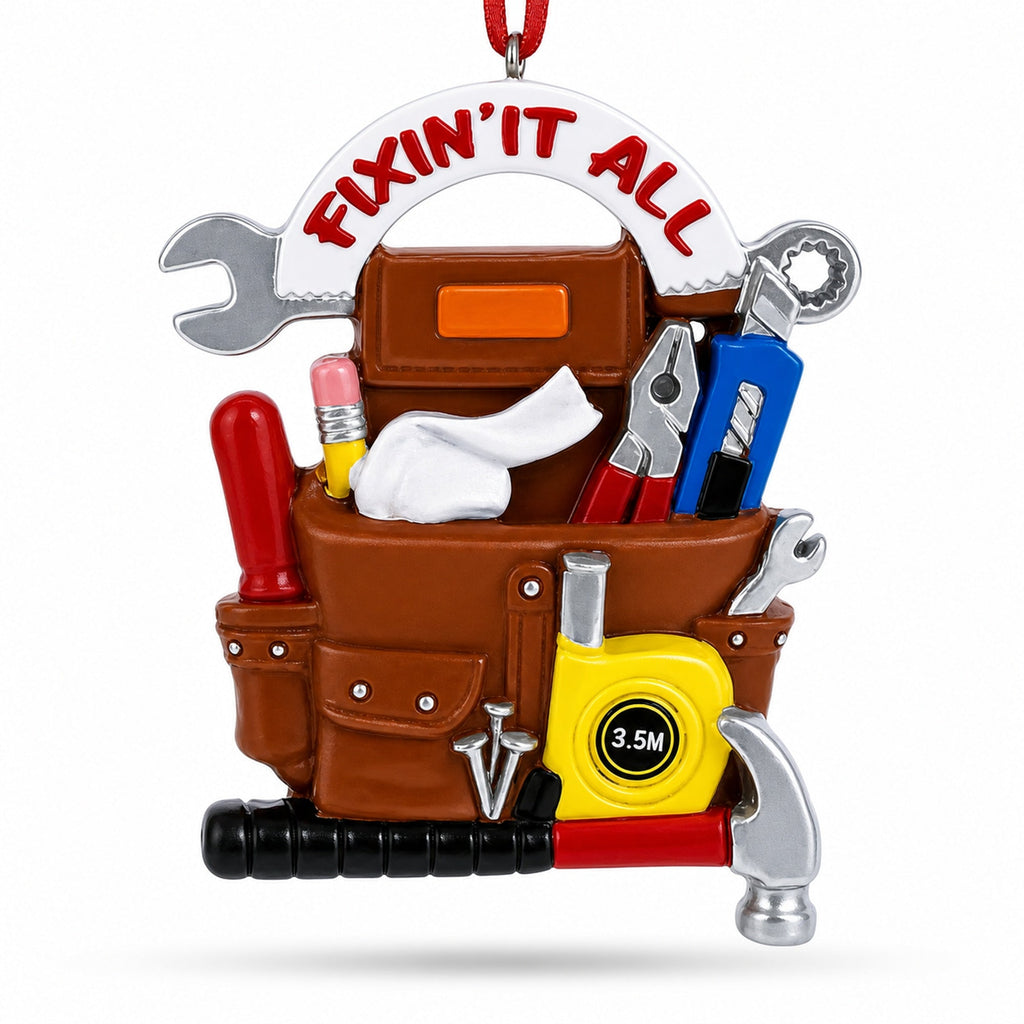 Handyman Tool Belt Fixin' It All Resin Christmas Ornament