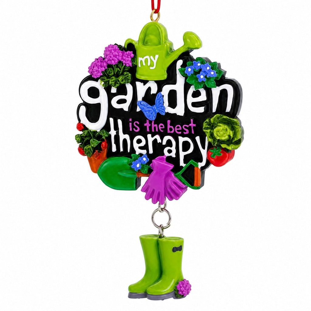 My Garden Is The Best Therapy Sign Resin Christmas Ornament