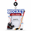 Ice Hockey Star Picture Frame Skates Puck Resin Christmas Ornament