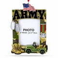 US Army Camo Patriotic Picture Frame with Medal Resin Christmas Ornament