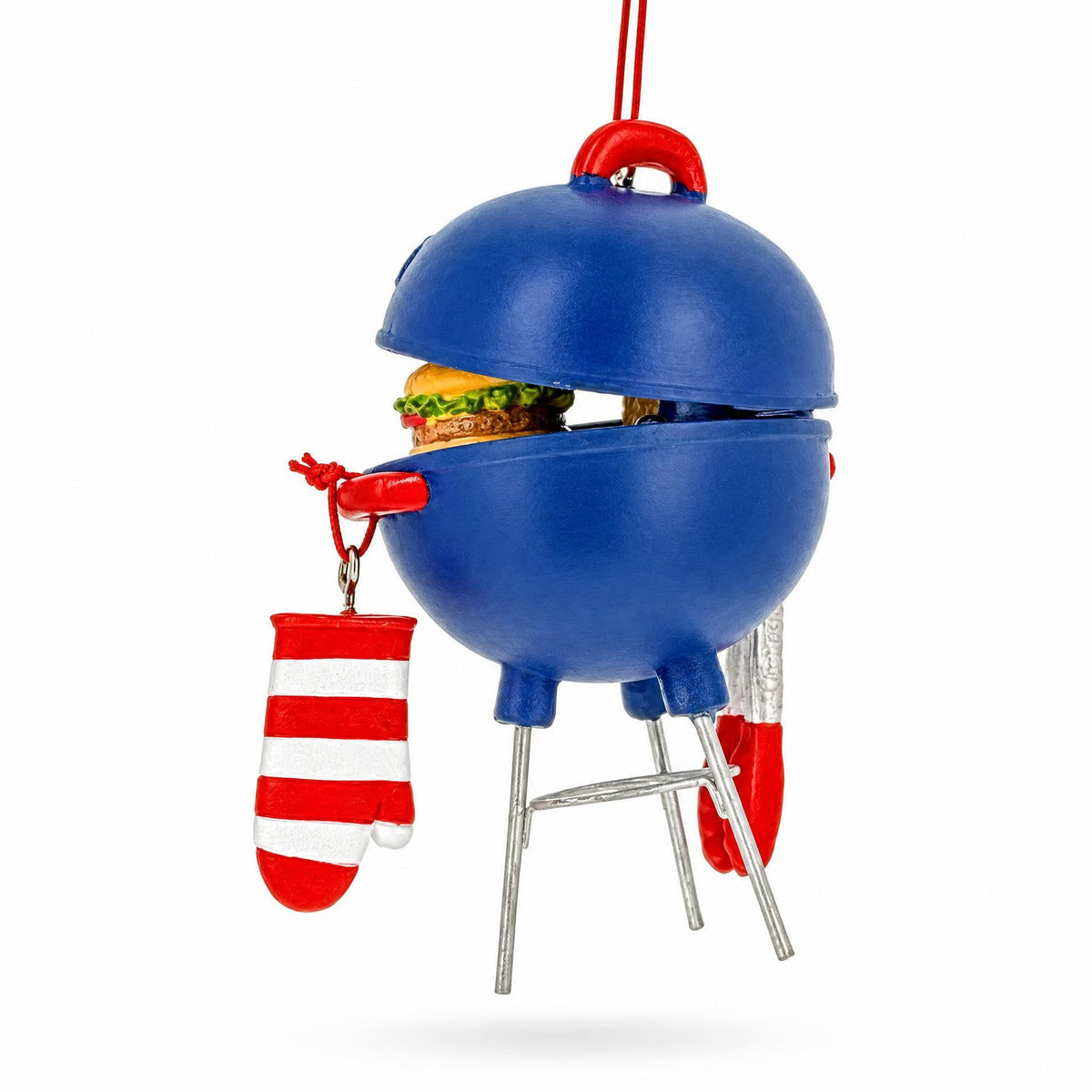 Patriotic BBQ Grill Burger Hot Dog Resin Christmas Ornament
