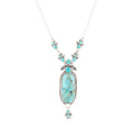Emile Sterling Silver and Blue Turquoise Pendant Necklace