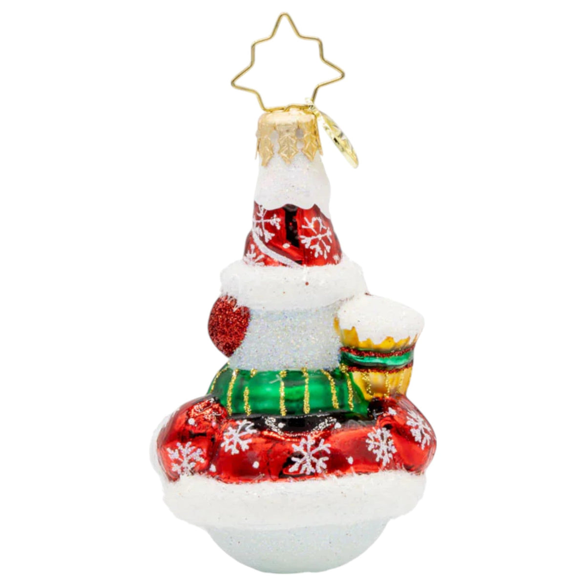 Christopher Radko Little Gem Glass Ornament - Swept Up Snowman Gem