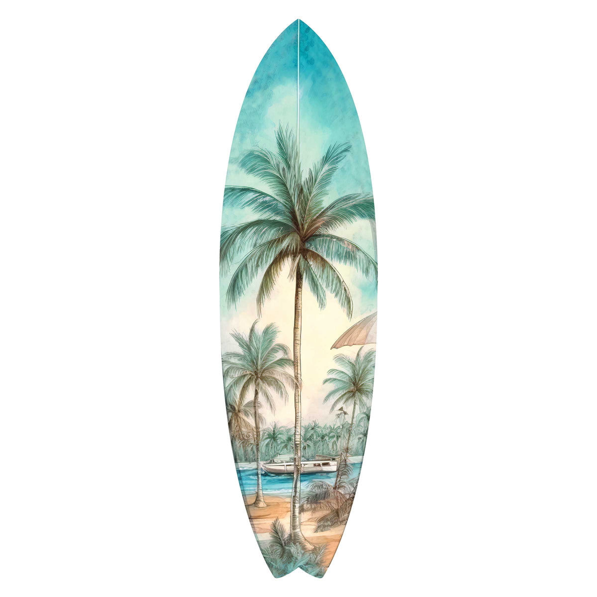 Tropical Surfboard Coastal Wall Art by G. DeBrekht - Coastal Holiday Décor - 8490111HS