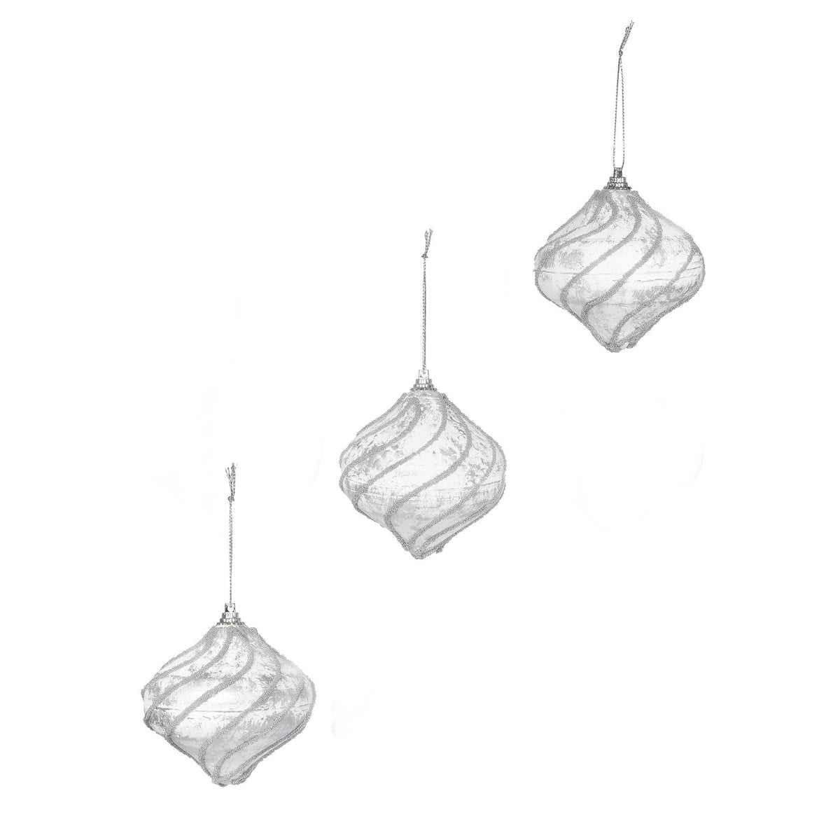 8CM ONION WITH SILVER SLANT LINES (3PCS)