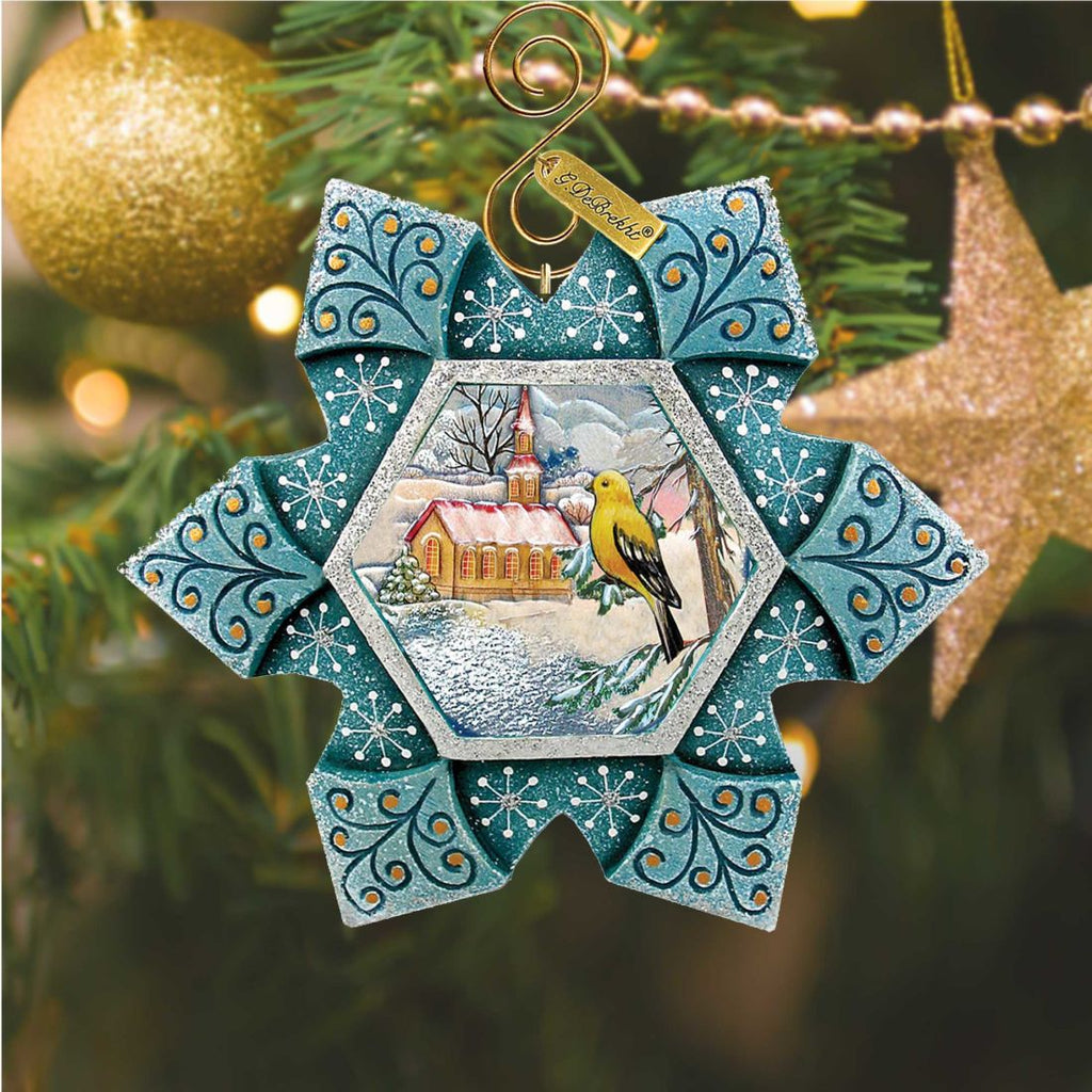 Goldfinch Sculpted Hand-Painted Christmas Ornament by G. DeBrekht - Wildlife Holiday Decor - 6102194