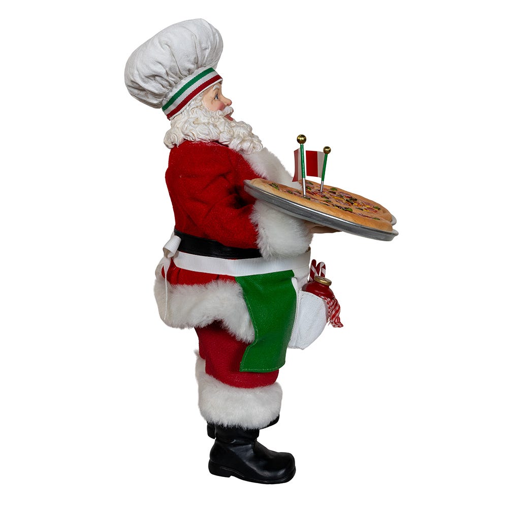 11" Fabriche Chef Santa With Two Pizza's