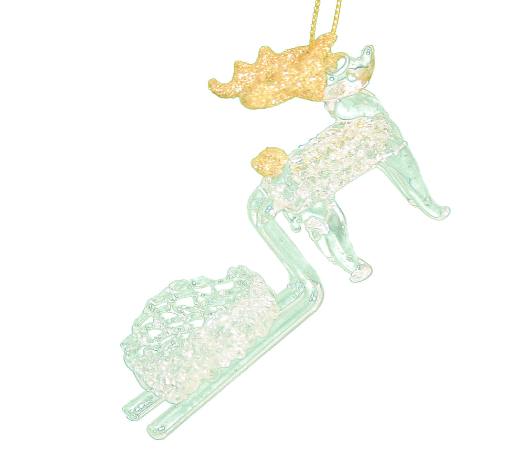 Spunglass Ornament - Gold Reindeer