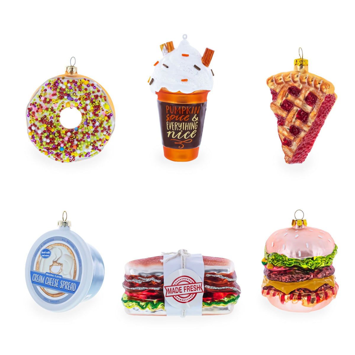 Sprinkled Ice Cream Cone Glass Christmas Ornament