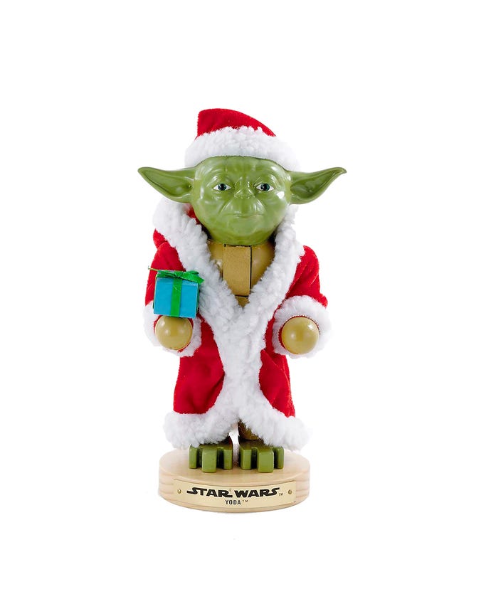 Jolly Yoda in Santa Robe Nutcracker