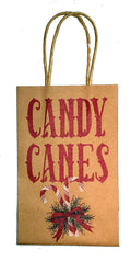 Jr Cub Kraft Gift Bag - Candy Canes