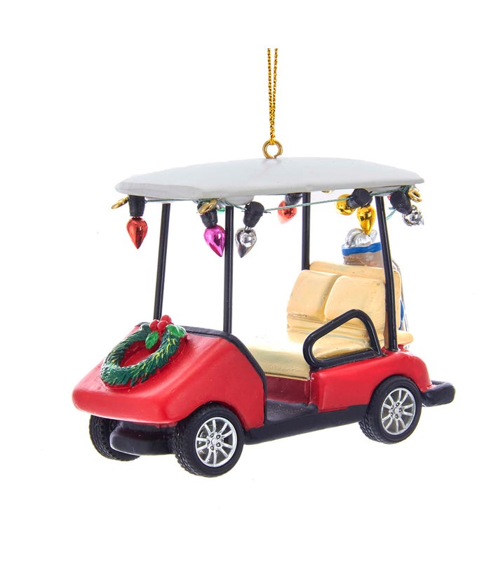 Golf Cart With Wreath Ornament