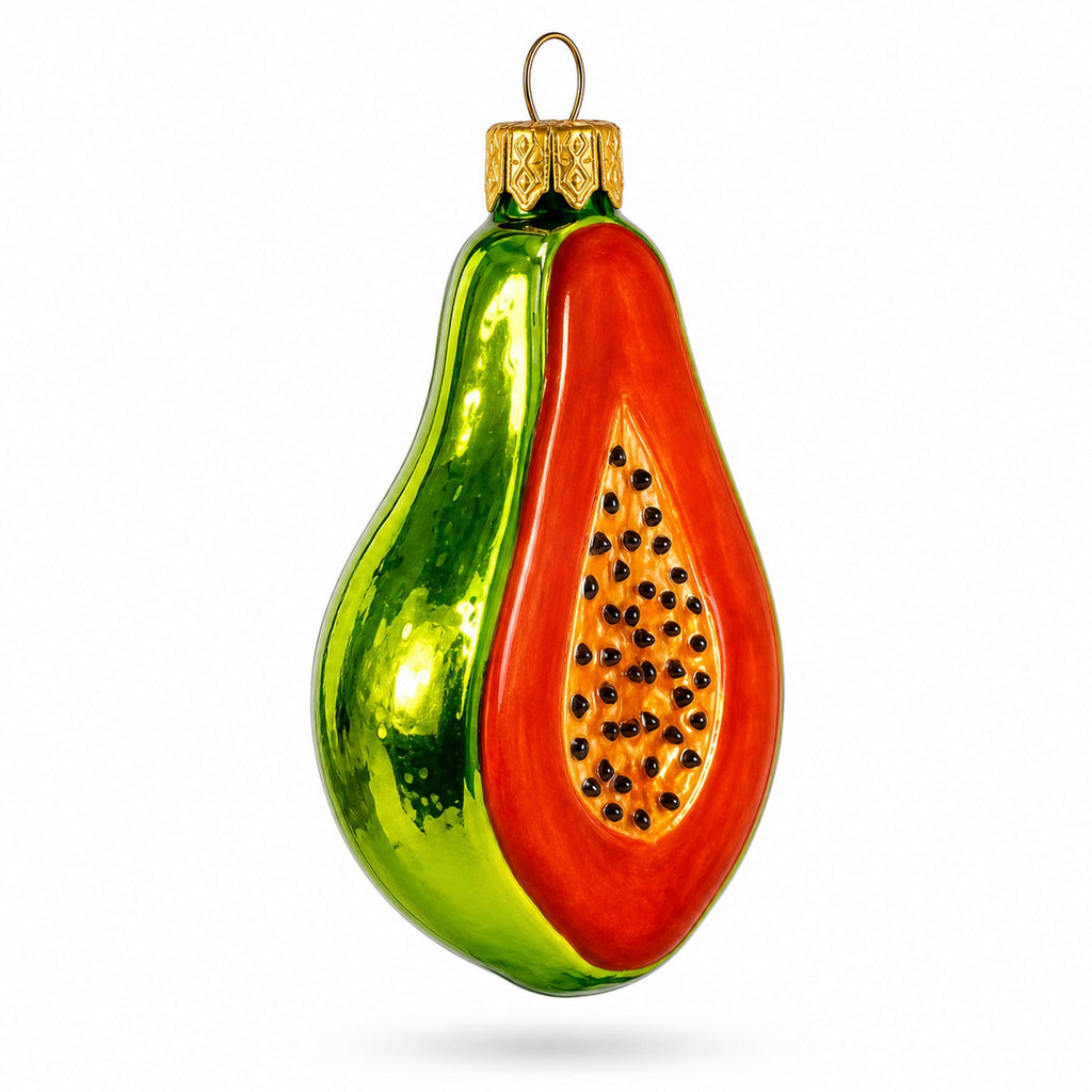 Papaya Glass Christmas Ornament