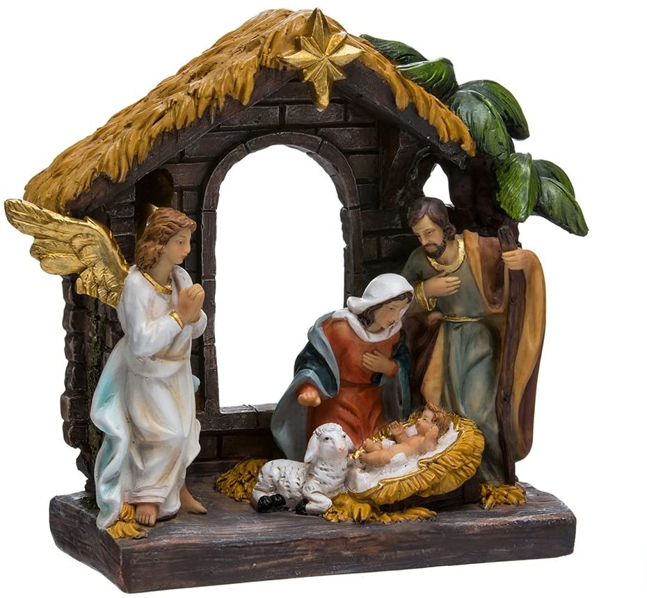 Painted Holy Family Nativity