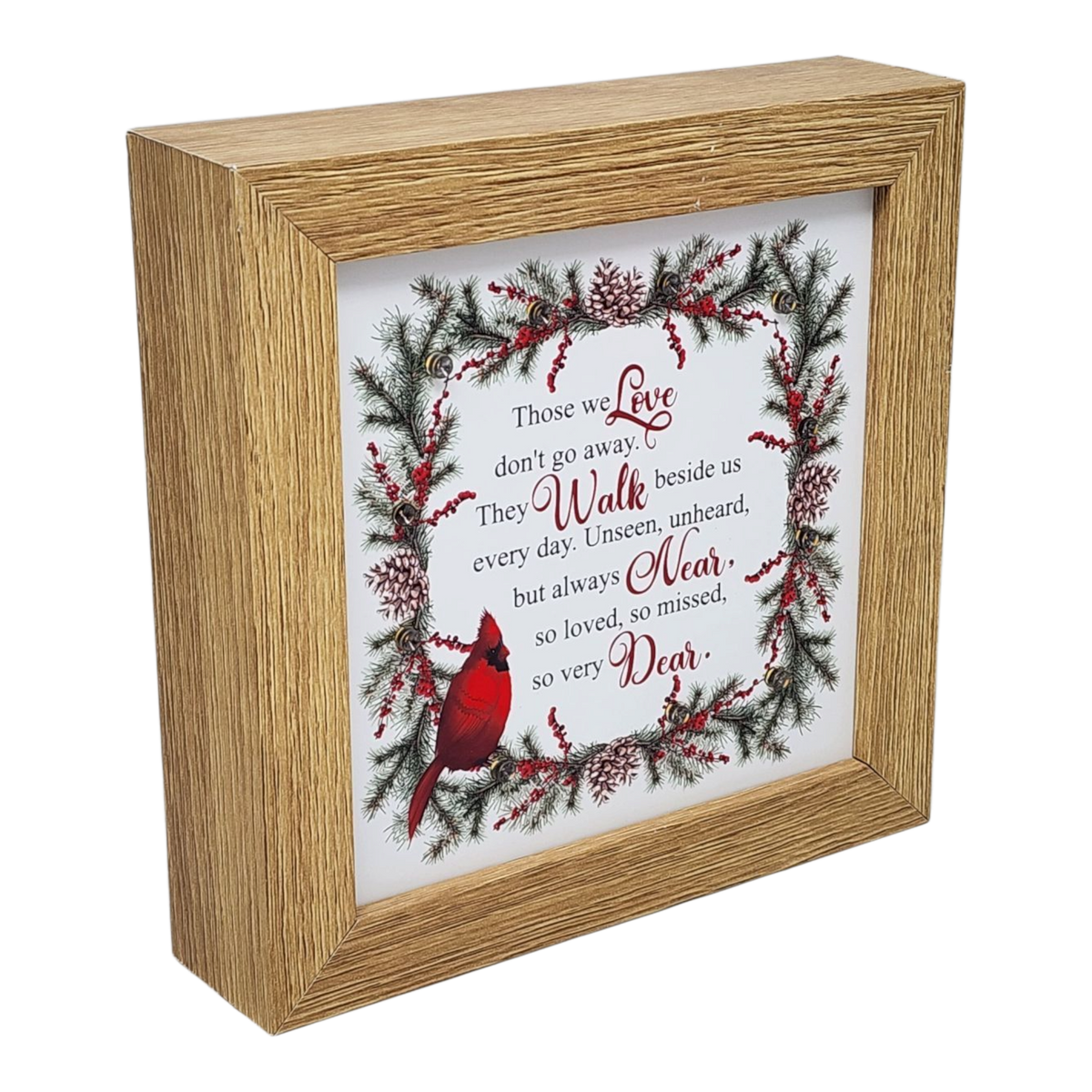 Lighted Holiday Cardinal Block - Those We Love Don't Go Away
