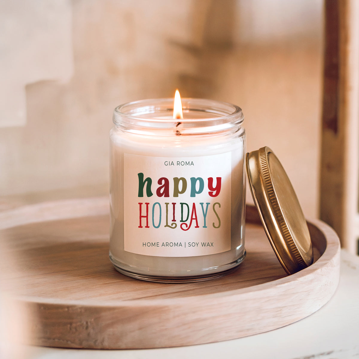 Happy Holiday Candle