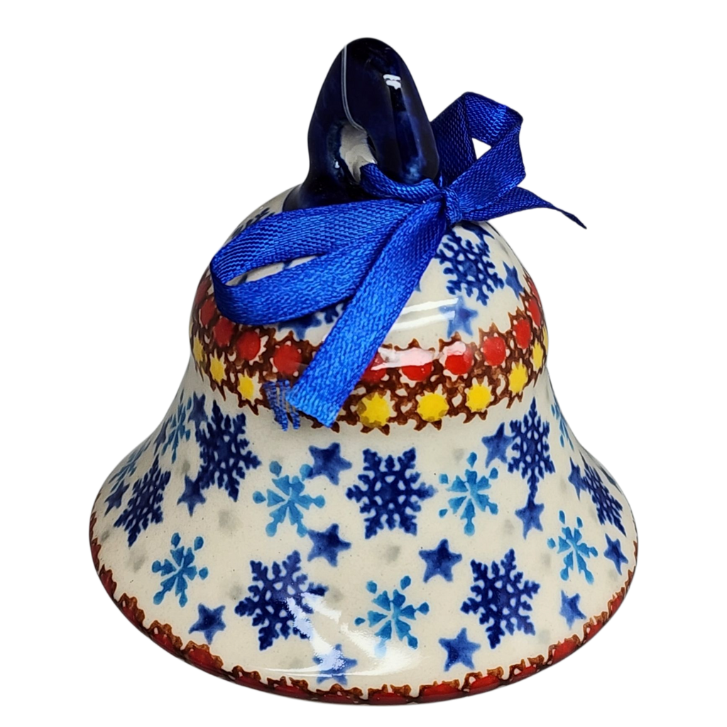 Ceramic Holiday Bell - Snowflake Delight Pattern