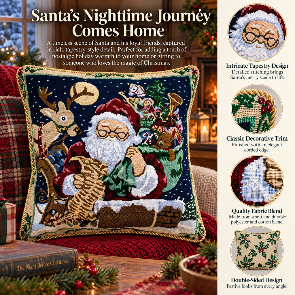 Set of 2 Santa Reading Gifts List Christmas Throw Cushion Pillow Covers