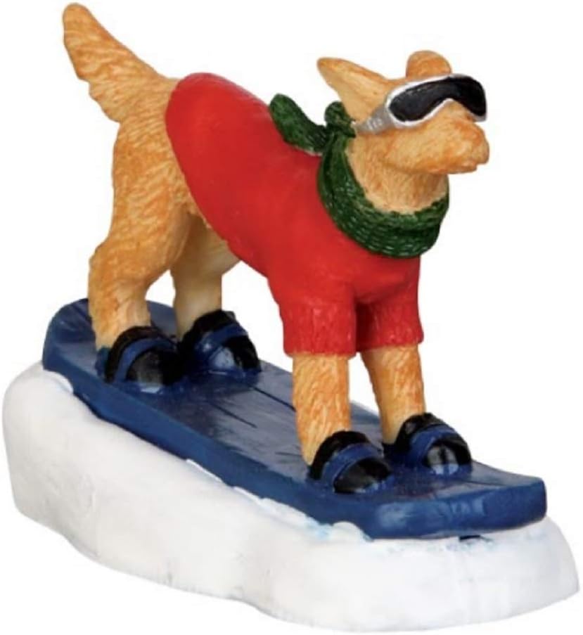 Lemax Village Collection Snowboarding Dog
