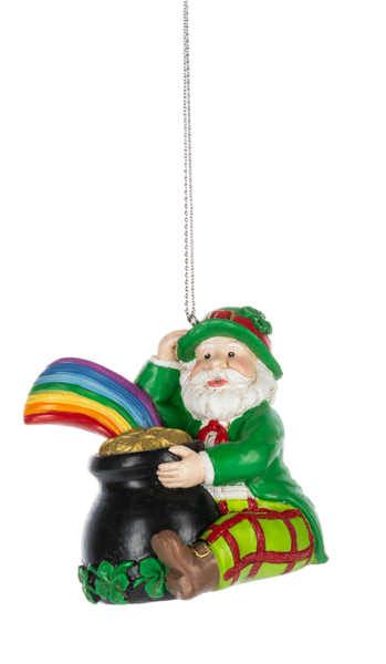 Leprechaun Santa Ornament